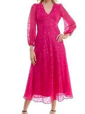 Taylor Womens Gathered Maxi V Neck Shift Dress New! Style # 3724M  Rose